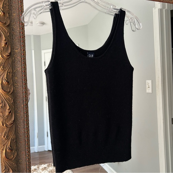 GAP Black Merino Wool Tank top Vintage - Picture 1 of 4